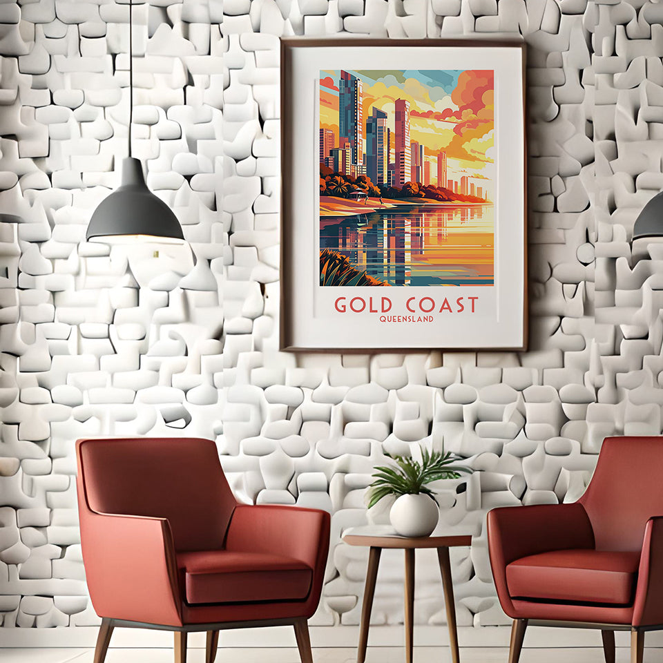 Gold Coast QLD Modern Travel Poster