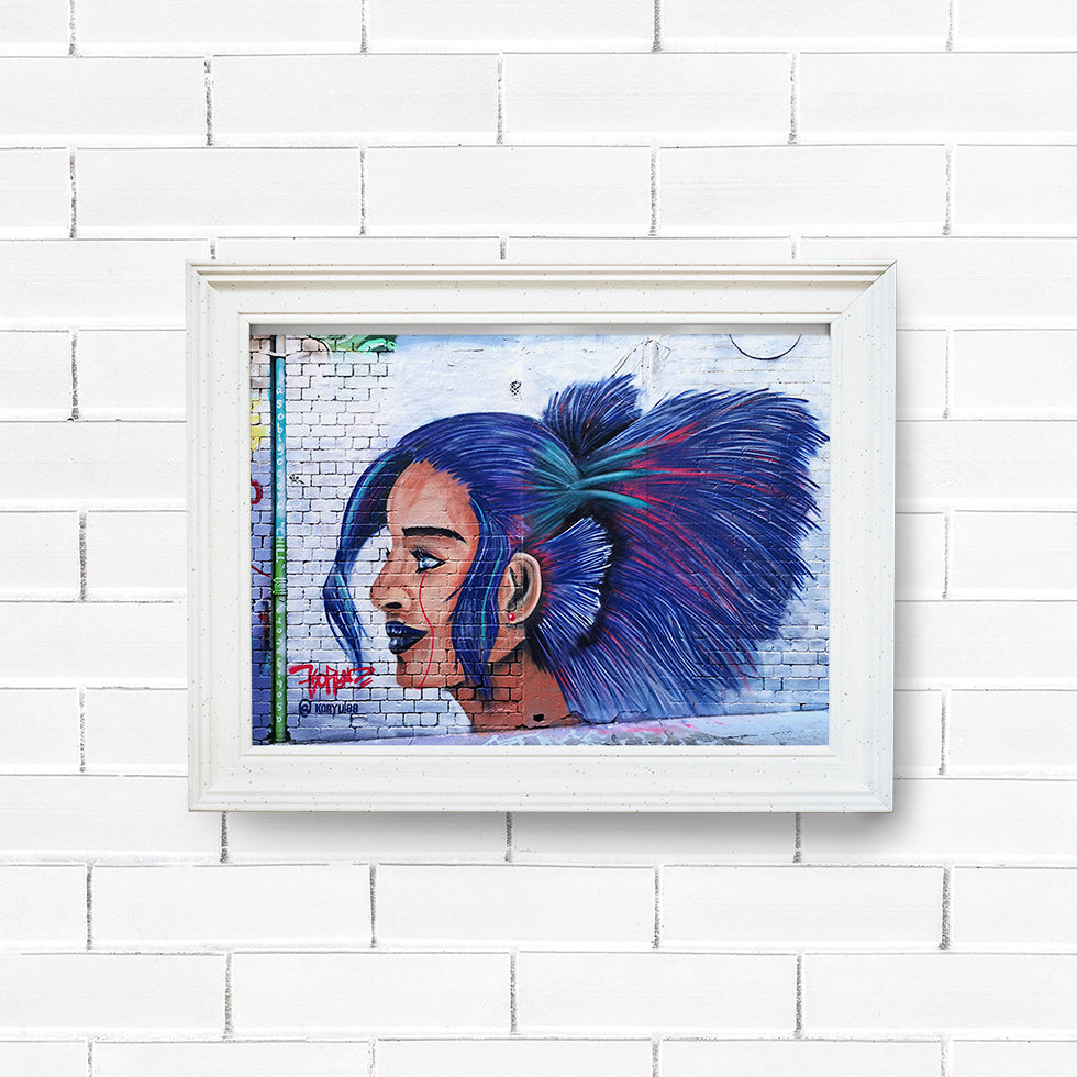 Lady with Purple Hair Street Art