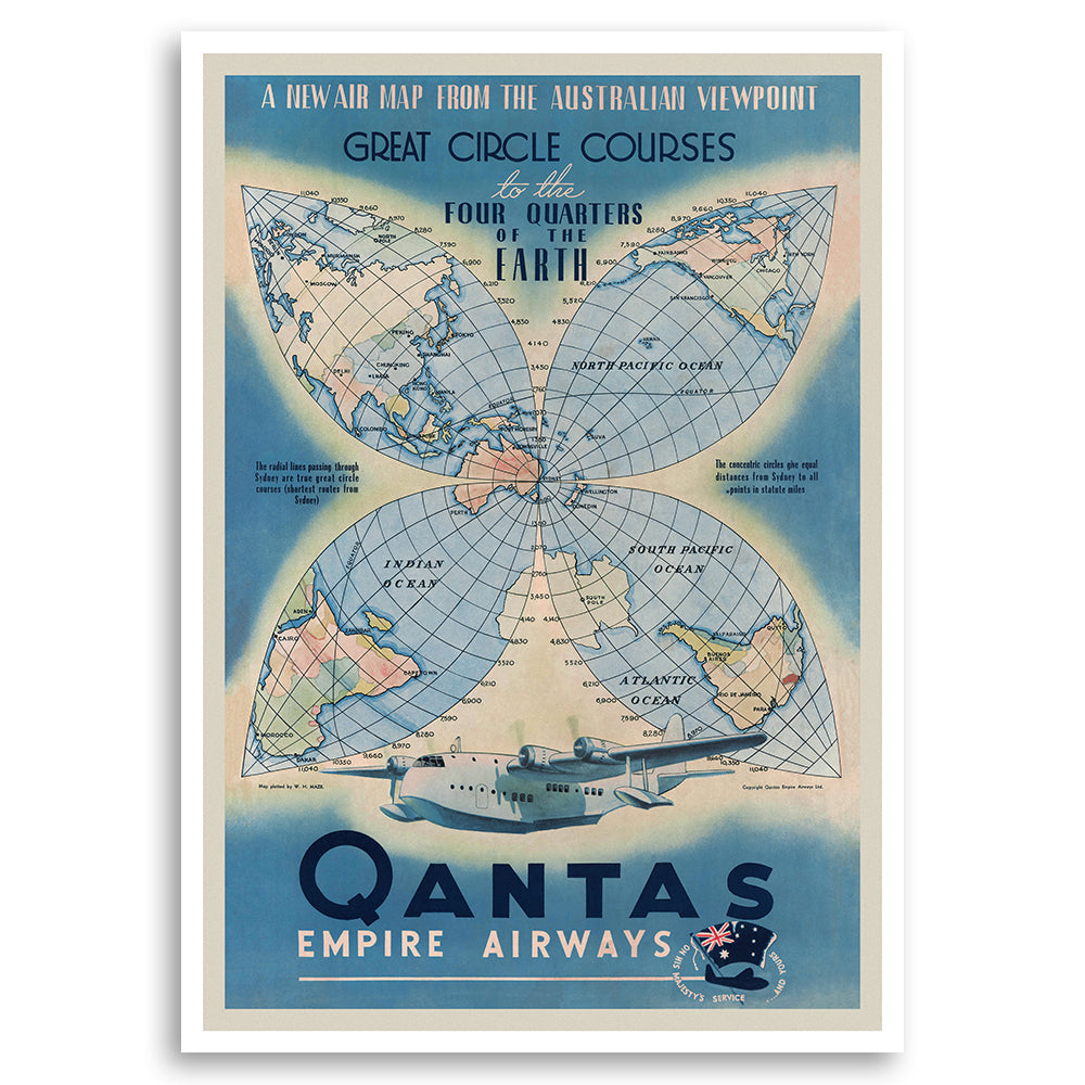 A New Map from the Australian Viewpoint - QANTAS Empire Airways | Print ...