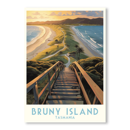 Bruny Island Tasmania Modern Travel Poster