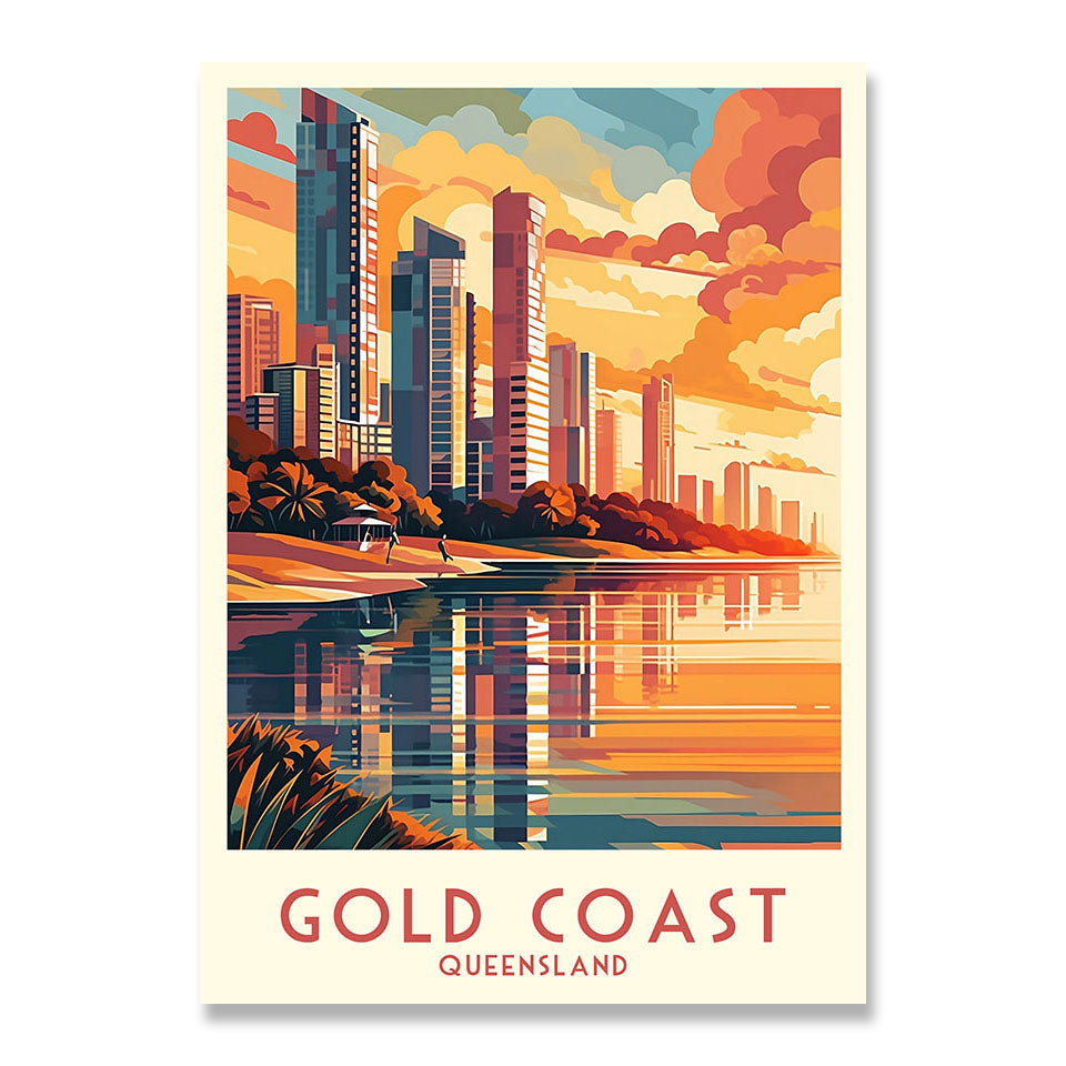 Gold Coast QLD Modern Travel Poster