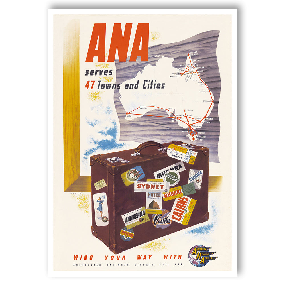 ANA Serves 47 Towns and Cities - Wing your Way with Australian National Airways