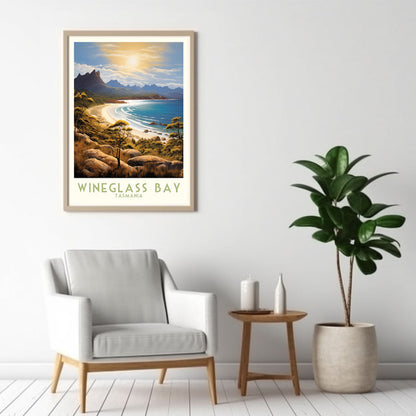 Wineglass Bay Tasmania Modern Travel Poster