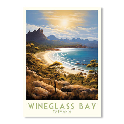 Wineglass Bay Tasmania Modern Travel Poster